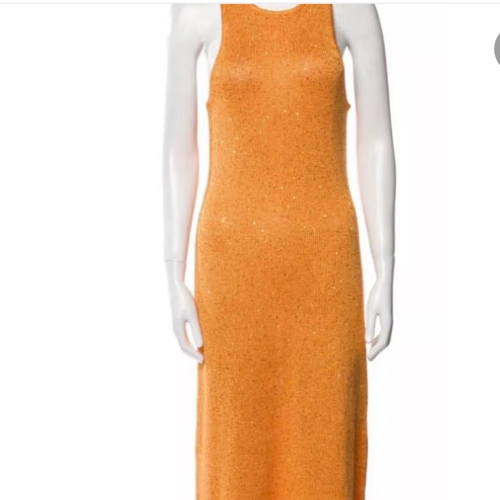 House of Harlow 1960 Sparkly Orange Maxi Dress